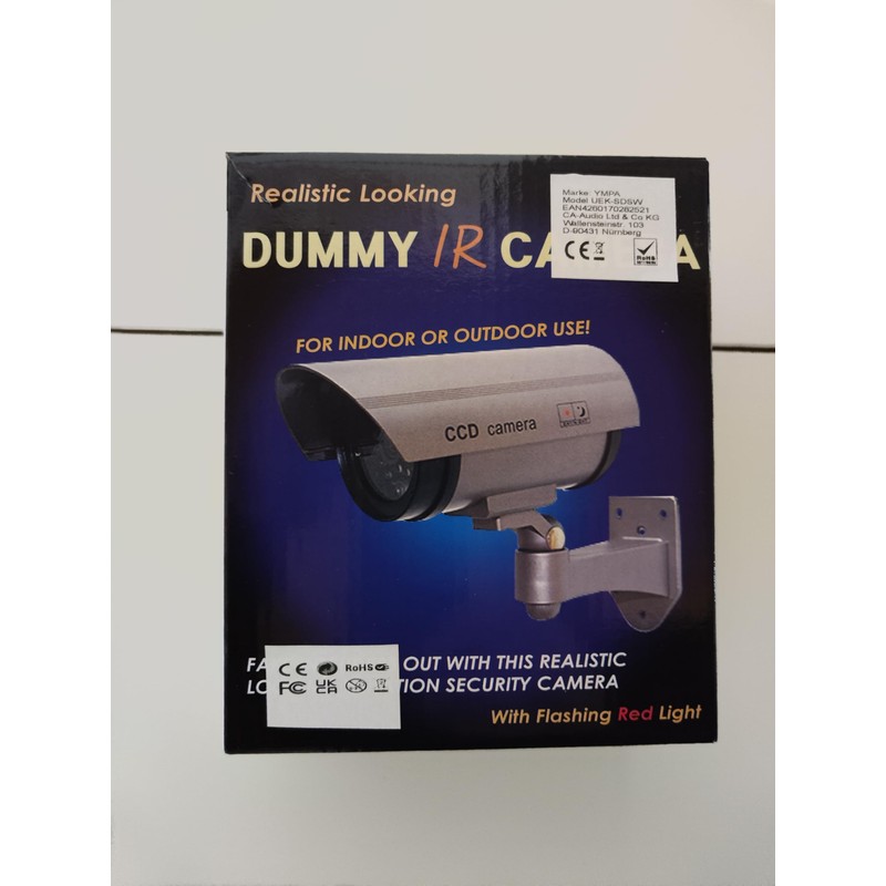 Überwachungskamera Dummy Attrappe Fake Wand YMPA UEK-SDSW2 (2, schwarz)
