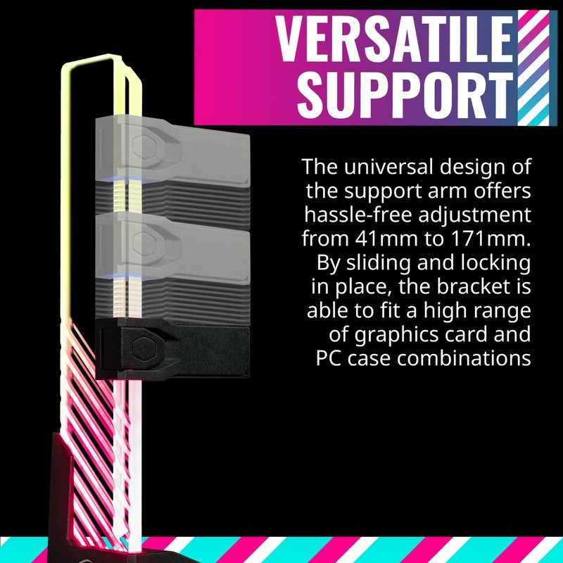 Cooler Master MasterAccessory ARGB GPU Support Bracket, Edge-Lit ARGB Tempered