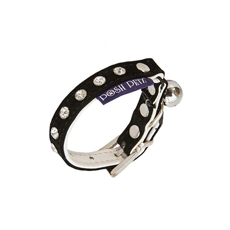 Diamante Velvet Adjustable Kitten Safety Collar With Bell Made By