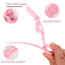 MOTIBACK Haarklammern Friseurbedarf, Abteilklammern Friseur, Haarclips zum Stylen und Schneiden, Kunststoff Haarklammer für Wellen, Färbung und Styling, 6 Packs