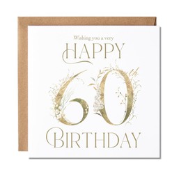 Maise & Rose 60th Birthday Card For Women | 60th Birthday Card For Her | Floral 60th Birthday Card For Friend | 60th Milestone Greeting Card | P107