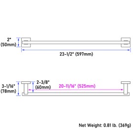 Bathroom Towel Bar Matte Black, Suyar SUS304 Stainless Steel Bath Towel Holder, Shower Towel Hanger for Wall