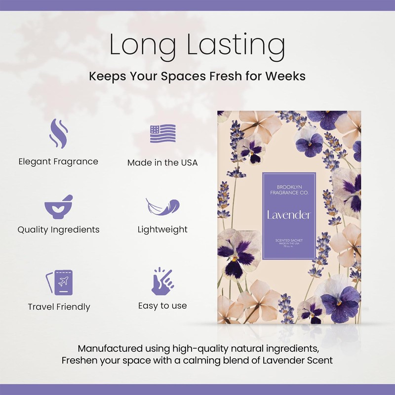 Brooklyn Fragrance Co. Spring Florals Sachet Bags – Lavender Scented