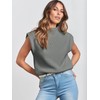 ANRABESS Women's Mock Neck Sleeveless Sweater Vest Casual Cap Sleeve