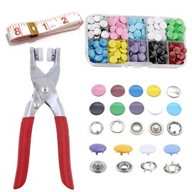 Censib 800Pcs Snap Button Kit 3/8inch with Snap Fastener Tool for Clothing Fabric（200sets Fabric Button Snaps 9.5mm