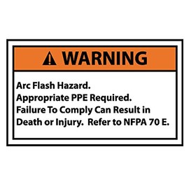NMC WGA17AP Arc Flash Label, "Warning ARC Flash Hazard...etc", 5" Width x 3" Height, Pressure Sensitive Vinyl, Black/Orange On White (Pack of 5)