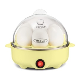 BELLA Egg Cooker, Rapid Boiler & Poacher, Meal Prep Essential, Family Sized Meals: Make Up To 7 Large Boiled Eggs, Dishwasher Safe Lid with Cool-Touch Handles, Poaching Tray Included, Yellow