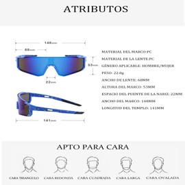 Gafas de ciclismo polarizadas, gafas de sol deportivas, gafas de ciclismo, gafas de ciclismo para hombres y mujeres, UV400