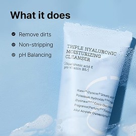 Cosrx Hydrium Triple Hyaluronic Moisturizing Cleanser 5.07 Fl.oz / 150Ml | Daily Cleanser for Dry Skin with Hyaluronic Acid & Vitamin B | Animal Testi