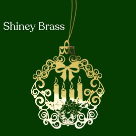 Brass Advent Wreath Ornament, Shiny Christmas Tree Hanging Decoration, Religious Keepsake, 4 Inches