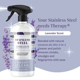 Therapy Clean - Kitchen Cleaner Kit | Kitchen, Stainless, Granite, Tub & Tile Cooktop and Wood With Premium Microfiber Cloths