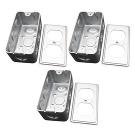 Heavy-Duty Metal Electrical Outlet Box - Galvanized Steel Enclosure, 10 x 1/2" & 6 x 3/4" Pre-Punched Knockouts, Silver (4" x 2"),UL Listed (3)