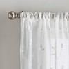 Curtainworks Botanical Embroidery Sheer Window Curtain Collection, Rod Pocket, 63-inch