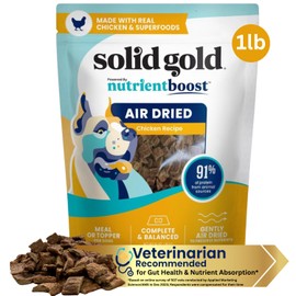 Solid Gold Air Dried Dog Food Toppers for Picky Eaters - Healthy Dog Treats Made with Real Chicken to Serve as Meal Topper or Dog Treat - Supports Muscle Growth, Immunity, and Healthy Digestion - 4 oz
