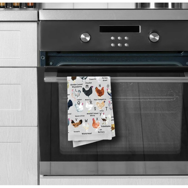 A-Z Chicken Dish Towel - Funny Chickens Gift For Lover