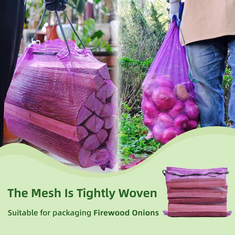 deebree Mesh Firewood Bags 22"×18" 150 Per Pack Crawfish Sacks,