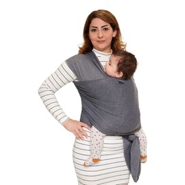 Baby Sling Belly Carrier for Newborn Toddlers Including Baby Wrap (Grey)