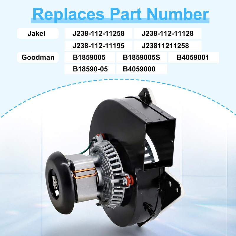 Adviace J238-112-11128 J238-112-11258 Draft Inducer Blower Fan Motor for Jakel