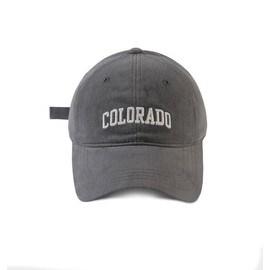 COTIDI Colorado Men's 100% Cotton Baseball Cap Adjustable Hat, gray