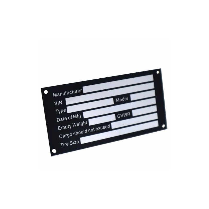 cwZhen Blank Trailer VIN ID Plate Data TAG Model Identification