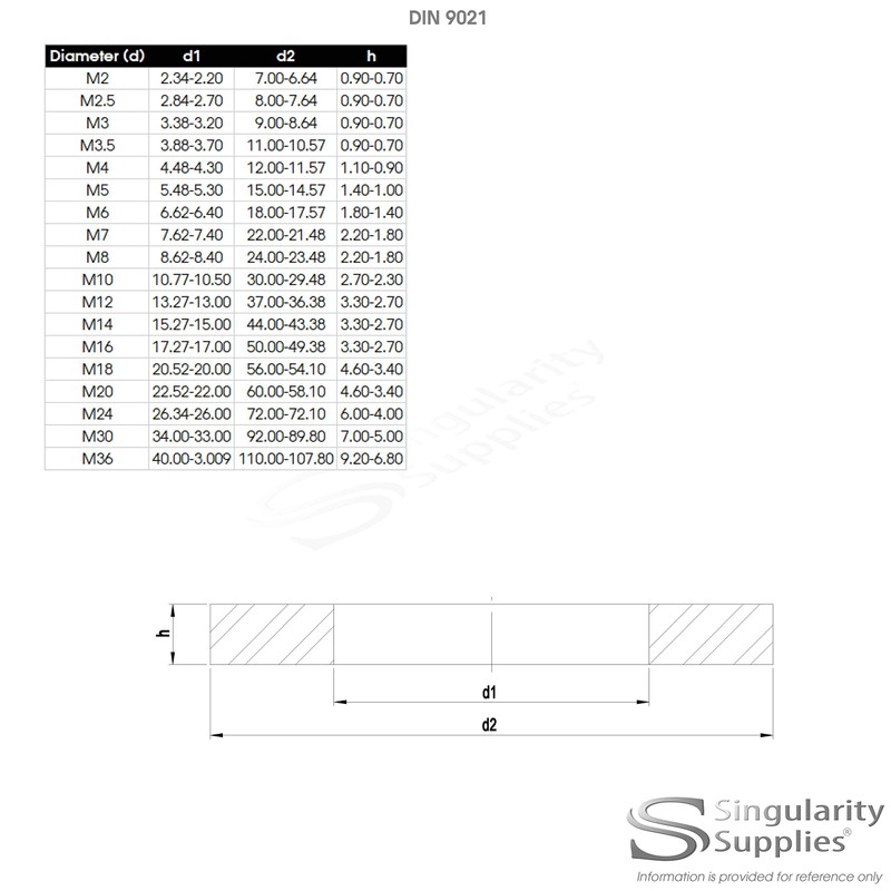 M3 (3mm) Flat Washer (Form G) - Stainless Steel (A2)