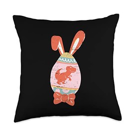 Dinosaur Egg Chocolate Easters Jesus Easter Rabbit Dinosaur Egg Easter Sunday Resurrection Jesus Bunny Throw Pillow, 18x18, Multicolor