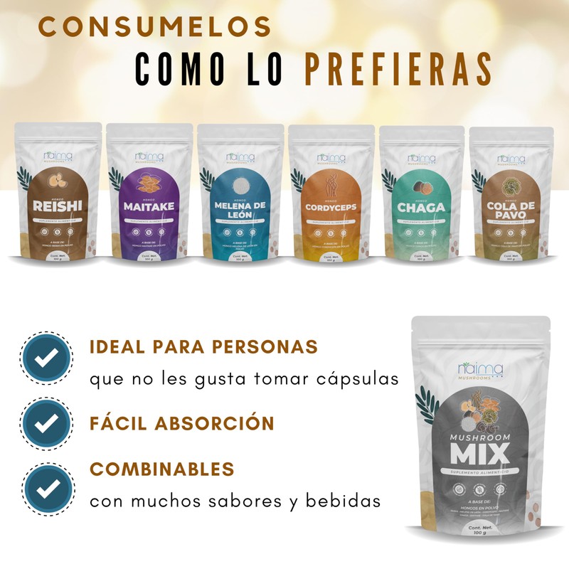 NAIMA Hongo Melena de León en Polvo, 100 g |