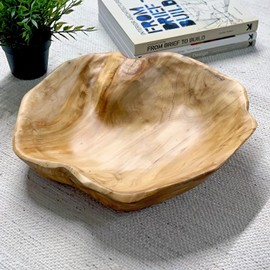 Wooden Handmade Natural Root Wooden Bowl Storage Fruit Salad Serving Bowls - Large