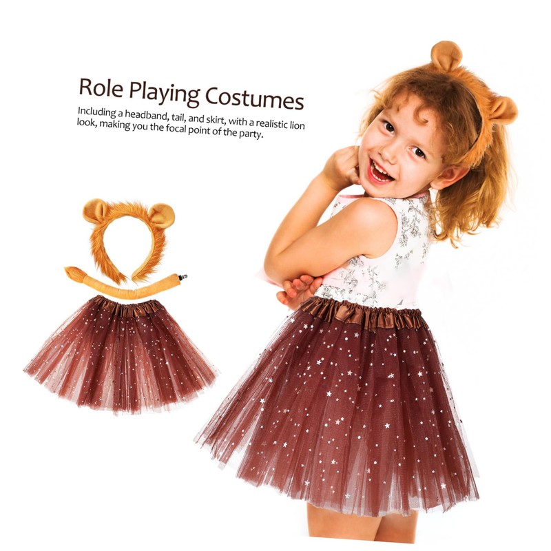 ibasenice Lion Sequins Cosplay Costume - 1 Set Star Sequins