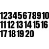 1-20 Black Number Vinyl Decals - Choose Size From 1"