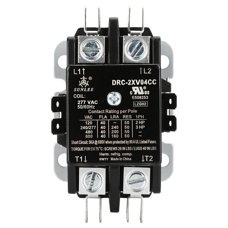SunLee 2 Pole 40 Amp contactor 277v Coil UL 2