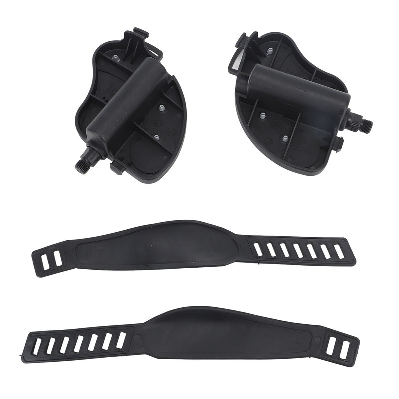 2PCS Exercise Bike Pedals with Straps PP PVC Stainless Steel