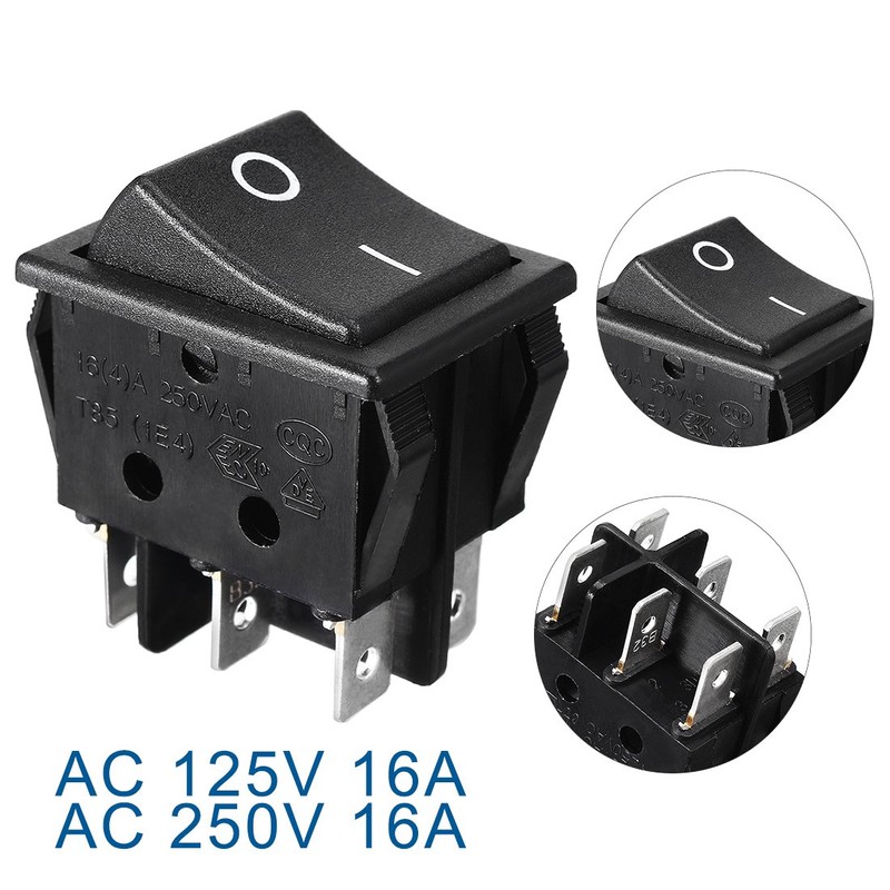 uxcell DPDT 6P 2Position 2NO 2NC ON-OFF Snap in Mounting