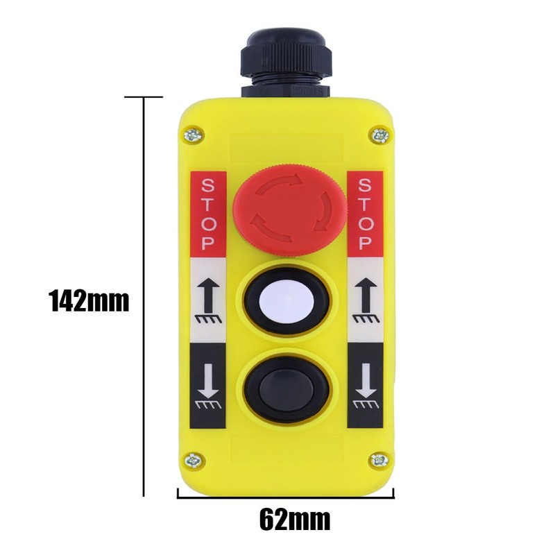 aikoolwer COB281T Waterproof Industrial Push Button Control Switch Emergency Stop