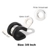 HARFINGTON 30pcs 304 Stainless Steel Cable Clamps 3/8 Inch Rubber