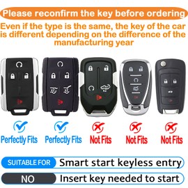 Sindeda - Funda para llavero con llavero, protección completa, compatible con Silverado Suburban Tahoe Colorado GMC Sierra Yukon Canyon-Rosa