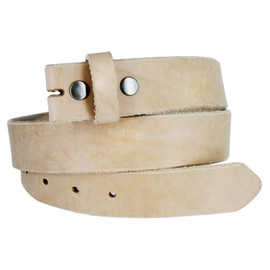 Kids Hand Crafted Made In USA Heavyweight Natural One Piece Cowhide Leather Belt Strap With Slot Hole (1.5" wide) Size22