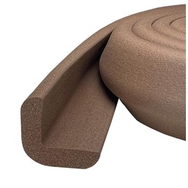 Kidkusion Baby Proof Edge Guards for Safety | Made in The USA | 24 Feet | Brown | Edge Protectors for Furniture, Tables, Fireplaces | Heavy Duty Tape Included