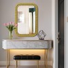 Wall Mount Bathroom Mirror Beaded Framed Baroque Decorative Vanity Mirror