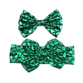 2 PCS Green Mermaid Hair Clips headband Cute Hair Accessories for Women Girls Birthday Beach Party Headpiece Supplies.(FJ86) (Type Green D)