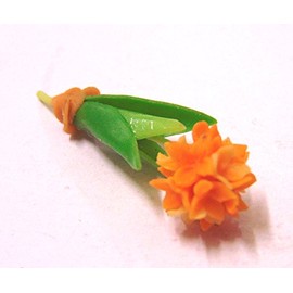 Tumdee Miniatures Dolls House Miniature Single Orange Allium Flower Miniature Accessory