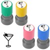 4 Pack Martini Stamp,4 Colors Premium Plastic Self Inking Rubber