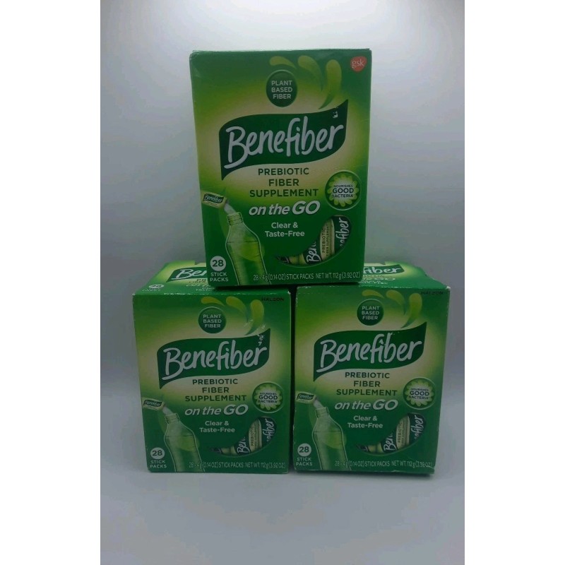 Benefiber Prebiotic Fiber Supplement On the Go, 28 Stick Packs