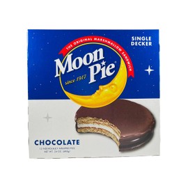 Moon Pie Single Decker - Chocolate. The Original Marshmallow Sandwich, 12 Pies per box