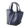 RENNES Genuine Leather Cube-Shaped Handbag, Small Size, With Lock, Crochet