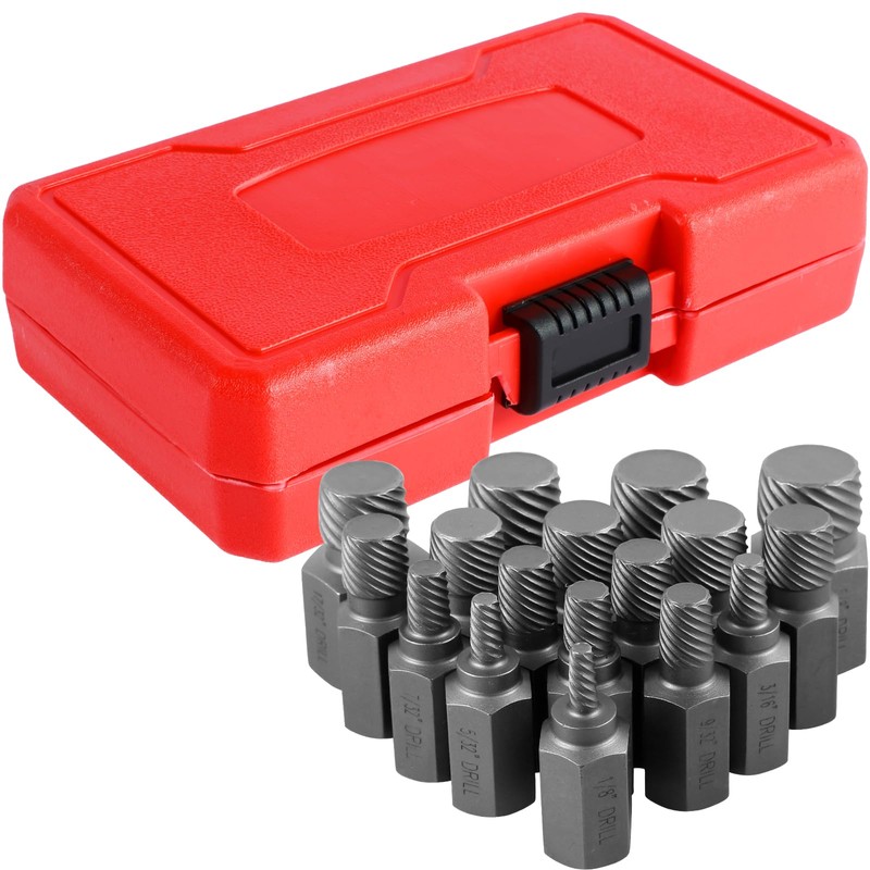 17Pcs Screw Extractor Set Hex Head Easy Out Bolt Extractor