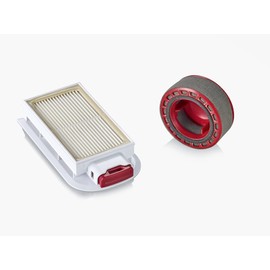 SEVERIN Allergy Filter & Motor Filter for HV 7166, Exhaust Filter Ensures Filtration of 99.5 Percent of All Allergens and Fine Dust Particles, Anthracite/Red, ZB 7225, 3