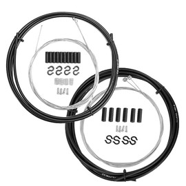 Wolfride Bicycle Brake Cable Shift Cable Set MTB Brake Wire Shift Wire Road Bike Bicycle Wire Durable Bicycle Parts Universal Replacement Repair Black
