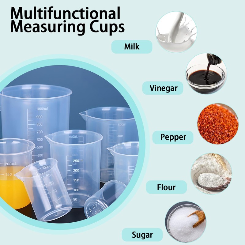 28-Piece Measuring Jugs and Cups Set with Beakers, Cylinders, Spoons,