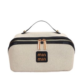 Yodilala New Retro Lightweight Luxury Simple Canvas Handheld Storage Bag Large Capacity Luxury Skin Care Products Toiletry Bag, Black